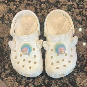 Kids White Unicorn Clogs